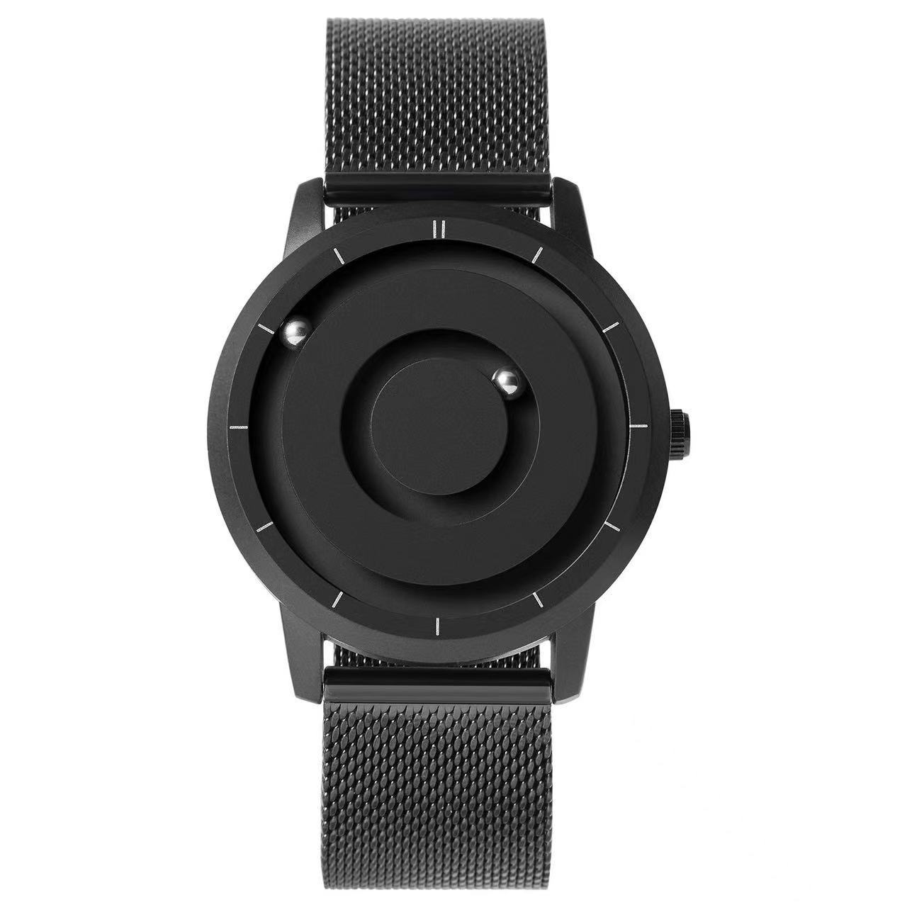 Magnetic levitation men's personalized simple creative glassless watch black technology fashion