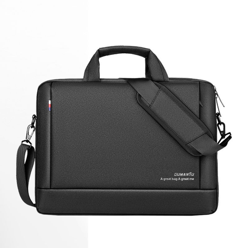 Business computer bag fashion men's shoulder bag senior sense handheld waterproof briefcase leisure commuting document bag